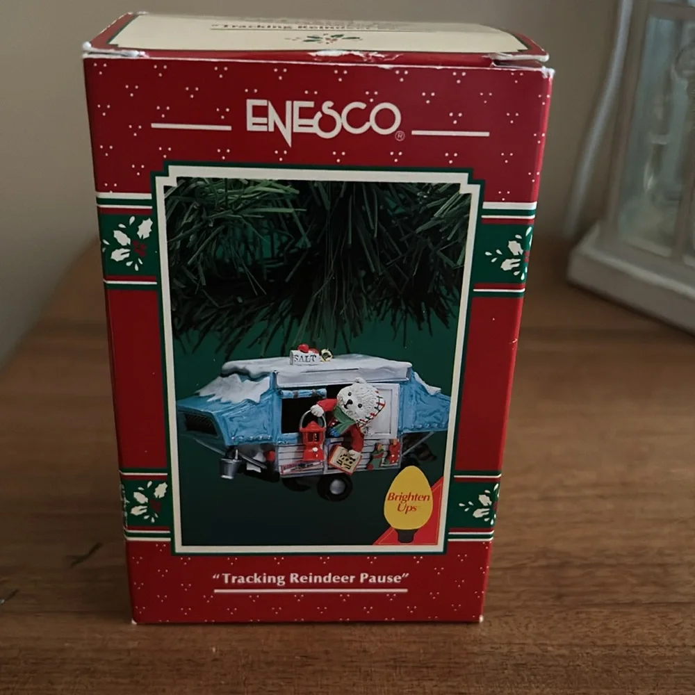 Holiday Camper Ornament with Bear